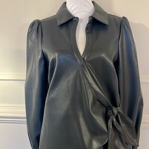 NWT cinq a sept faux leather Belita dress.